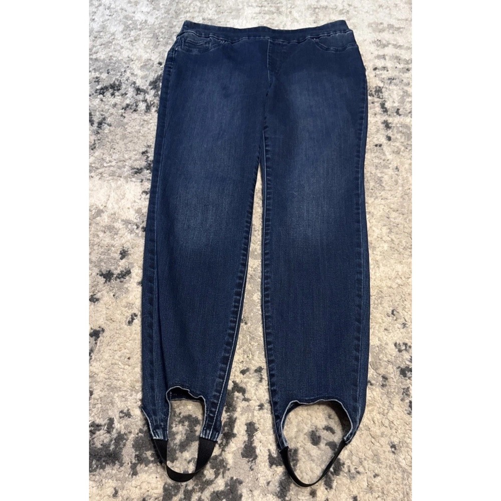CHICO'S PULL ON SO PERFECT JEGGING STIRRUP JEANS WOMENS SIZE 1 SHORT (8)